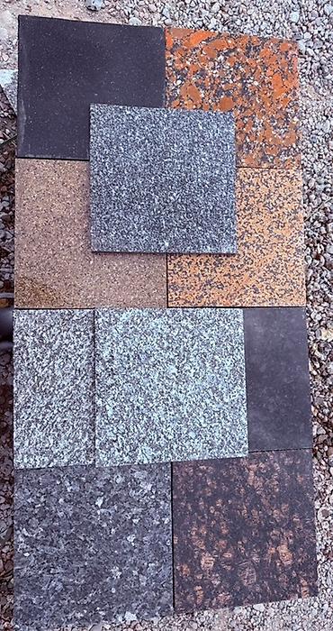 Фасадные гранитные плитки: Гранитные плиты (полированный камень) — ассортимент оттенков и — 12