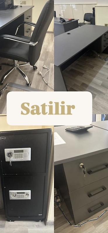 gencede mebel: Ofis mebeli və avadanlıq dəsti - Rəng: qrafit/boz - Masa: geniş iş — 1