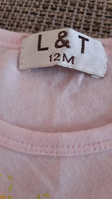 patike dior: Dečija roze majica kratkih rukava marke L&T, veličine 12 meseci — 2