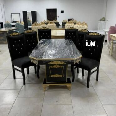 Sifarişlə masa və oturacaq dəstləri: Dördbucaq masa, Qonaq otağı üçün, 6 nəfər, Açılmayan, Azərbaycan — 21