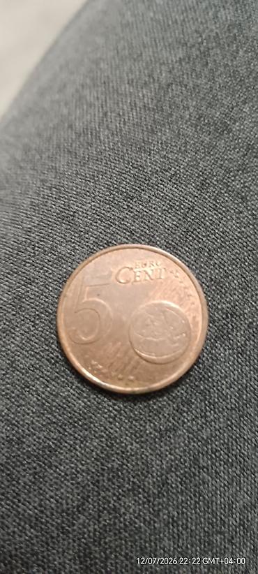 cent: Məhsul: Avro sikkəsi – 5 Euro Cent (2001) Təsvir: - Nominal: 5 cent — 2