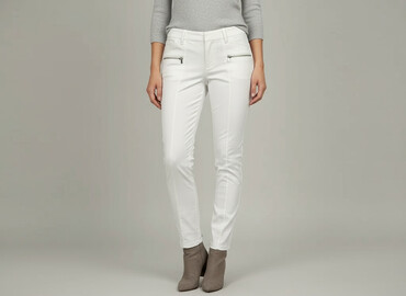 spodnie fila damskie: Janina, Material trousers for women, size M