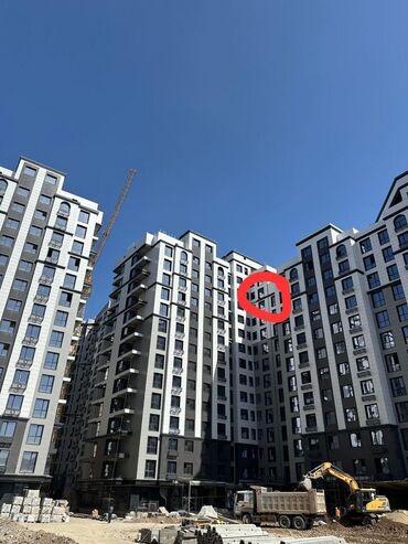 квартира в районе кызыл аскер: 3 комнаты, 107 м², Элитка, 10 этаж, ПСО (под самоотделку)