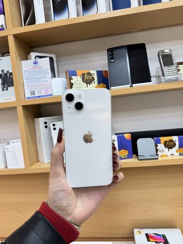 Apple iPhone: IPhone 13, 128 GB, Starlight, Zəmanət, Face ID