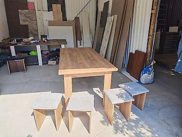 taburet: Yemək masası və taburet dəsti - Material: ağac teksturalı laminat/MDF — 3