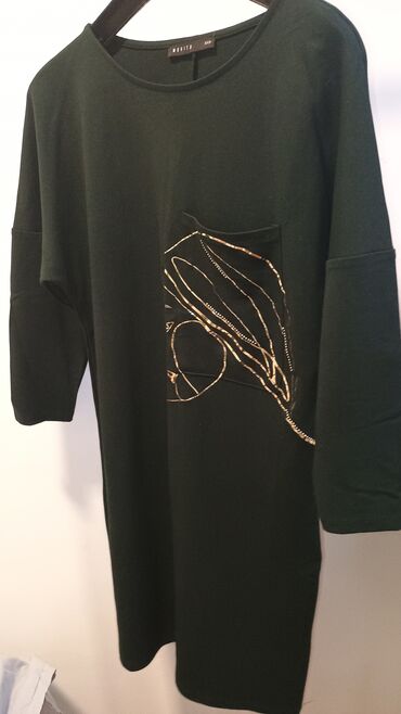 Haljine: XS (EU 34), bоја - Zelena, Oversize, Kratkih rukava — 5