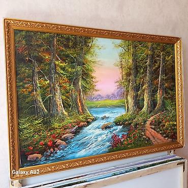 vinil divar: Yağlı boya mənzərə rəsmləri – orijinal əl işi - Texnika: kətan — 2
