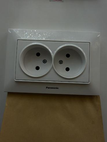 Розетка, С заземлением, Panasonic, Встроенные, 2 гнезда
