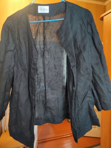 льняной пиджак: Пиджак, Классическая модель, Без воротника, L (EU 40)