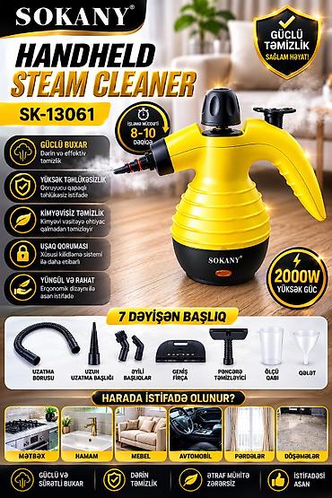 №: 2341 Məhsulun adı: Buxar təmizləyicisi Sokany SK-13061, 2000 Vt