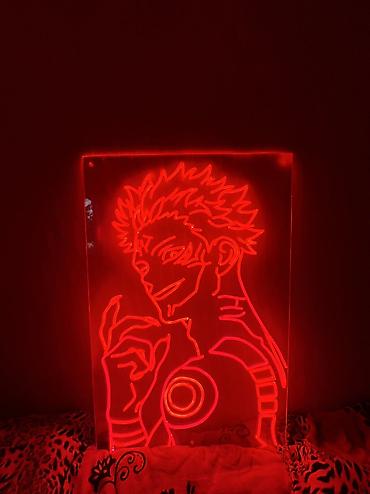 неоновые лампы на стену: Неоновая LED-вывеска «Аниме-персонаж» (контурный рисунок профиля). - — 3