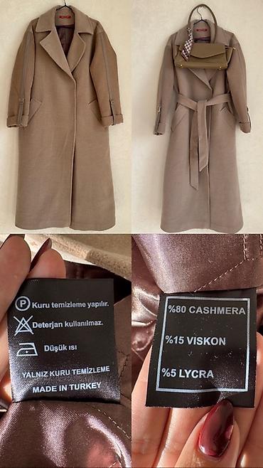 Пальто: Пальто, Классика, Зима, Кашемир, Длинная модель, С поясом, M, L — 16