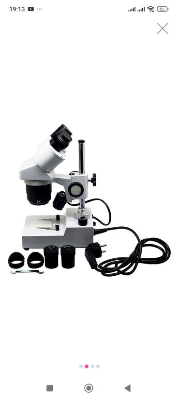 Maskalar, eynəklər: Stereo mikroskop – ikili okulyarlı, elektriklə işləyən model Texniki