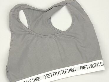 czarne spodnie z wysokim stanem materiałowe: Bra, Prettylittlething, L, condition - Good