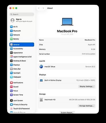 Apple: Apple MacBook Pro 13-inch (2020, M1) 8 / 512 / Silver Datum prve — 5