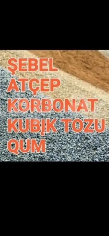 Qum: Bütün növ tikinti matrialları qum çınqıl assep qara qum qrabil daş — 4