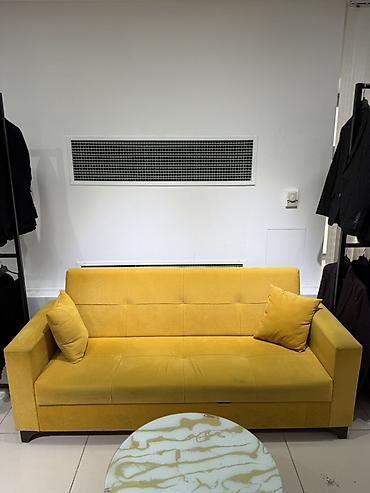 Divanlar: Sarı rəngli transformasiya olunan divan - Müasir minimal dizayn, düz — 2