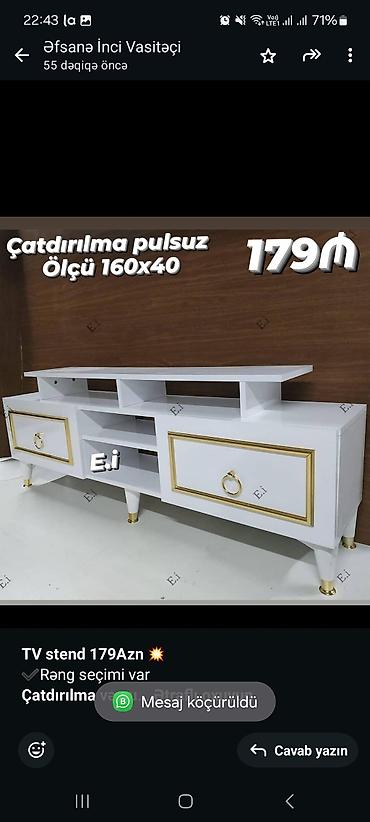тв тумбы на заказ: *TV stend 179Azn 💥* ✔️Rəng seçimi var *Çatdırılma və quraşdırılma — 1