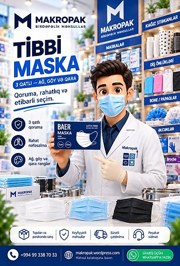 ag palto: 😷 BAER tibbi maskalar — gündəlik gigiyena üçün praktik seçim! — 1