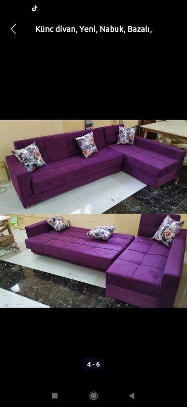 Sifarişlə divanlar: Künc divan, Qonaq otağı üçün, Parça, Bazasız, Açılmayan — 14