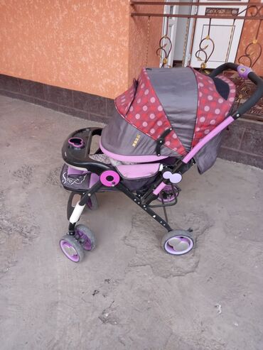 детские коляски 3 в 1: Коляска, цвет - Фиолетовый, Б/у