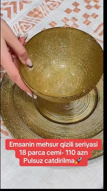 Продукты питания: Emsan brendinin məşhur qızılı seriyasına aid 18 parçalı yemək dəsti