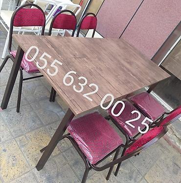 Bağ, çöl mebeli: Yeni, Kvadrat masa, Açılmayan, Stullar ilə, Metal, Azərbaycan — 9