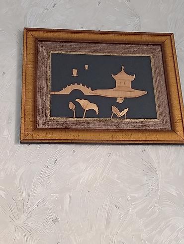 sufre dekoru: Dekorativ tablo – şərq motivli aplikasiya - Material: tünd fon — 1
