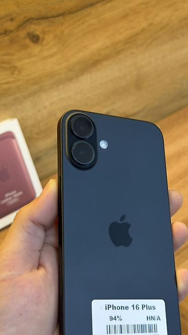 планшет iphone 17: IPhone 16 Plus, Б/у, 128 ГБ, Черный, Коробка, В рассрочку, 94 % — 2