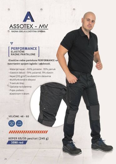 muške trenerke 3xl: Performance pantalone Akcija: Elastične radne pantalone PERFORMANCE