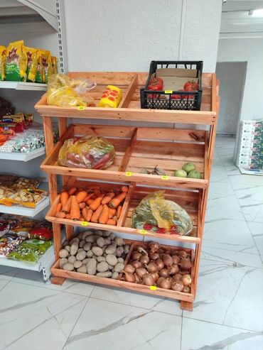 Строительный кирпич: Стелажы для овощей из дерева — 7