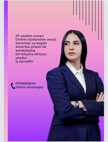 yas heddi olmayan is elanları: Online iş imkanı – Amerika şirkəti ilə əməkdaşlıq - 20 yaşdan yuxarı