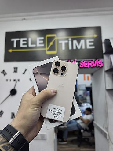 iphone 11 pro ref: IPhone 16 Pro, 128 GB, Desert Titanium, Zəmanət, Simsiz şarj, Face ID — 1