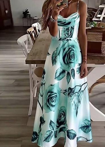 dioptrija: Duga haljina na bretele sa floralnim printom. - Model: maxi — 2