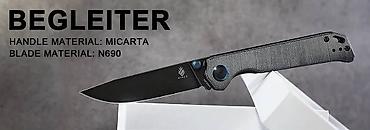 Охотничьи ножи: Складной нож Kizer Begleiter 2 сталь N690, Black Stonewashed, рукоять — 5