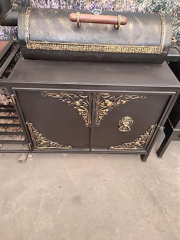 Барбекю: Три в одном очень удобная коптильня гриль барбекю мангал очок толщина — 14