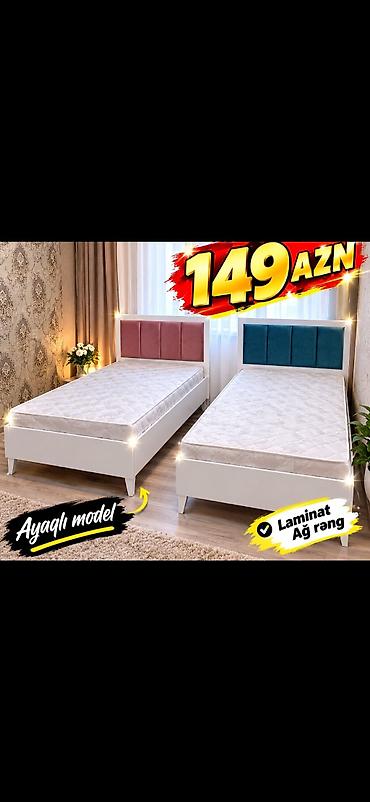 Ayaqlı tək nəfərlik çarpayılar - Rəng: ağ (laminat) - Başlıq lalafo.az -da Ayaqlı tək nəfərlik çarpayılar - Rəng: ağ (laminat) - Başlıq