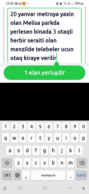 Uzunmüddətli kirayə mənzillər: 20 Yanvar metrosuna yaxın, Melisa parkda yerləşən binada tələbələr