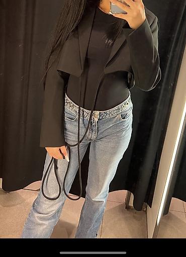 salvar: ZARA qısa bleizer ceket - Rəng: qara - Model: cropp edilmiş qısa — 2
