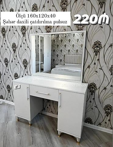 ağ stullar: Ağ rəngli makiyaj/kişi-güzgü masası dəsti - Böyük ölçülü kvadrat — 1