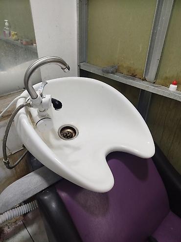 can eti: Salon üçün saç yuma kreslosu və lavabosu - İnteqrə edilmiş keramik — 1