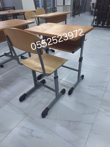 Uşaq masaları: Oğlan və qız üçün, Yeni, Siyirməsiz, Bağça masası, Stullar ilə — 2