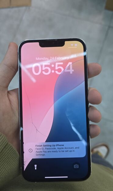 iphone oğuz: IPhone 13 Pro Max, 256 GB, White Titanium, Qırıq