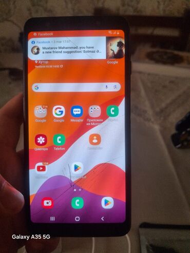 Samsung: Samsung A10e, 128 GB, rəng - Qara, Qırıq, Barmaq izi, İki sim kartlı