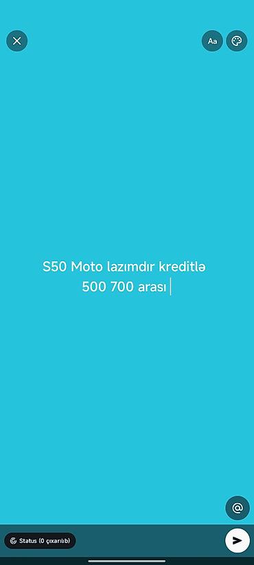 kontakt home moto: S50 Moto üçün kreditlə alma xidməti axtarılır. Büdcə aralığı: 500–700 — 1