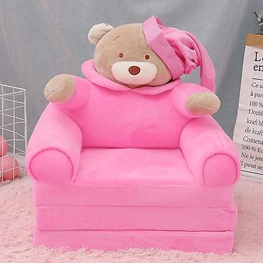 bele helanke za devojcice: Foteljica za decu SLEEPING BEAR PINK B029-130 Udobna, šarena i — 1