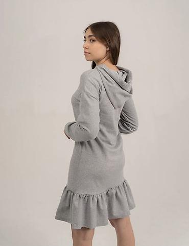 nike tech flecce: Платье-худи женское, серое - Свободный прямой крой с заниженной — 2