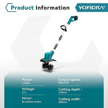 taxıl bicən konbayın: YOFIDRA BL Tiller/Cultivator – akkumulyatorla işləyən oturaq torpaq — 5