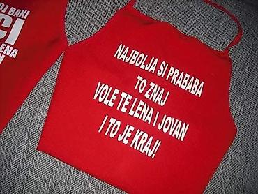 Ostali kućni dekor: Kecelje stampa po zelji cena 1700din
♦ — 2