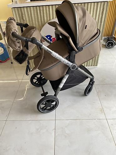 Uşaq arabası – Kidilo, bej rəng - 2-in-1 sistem: körpə beşiyi